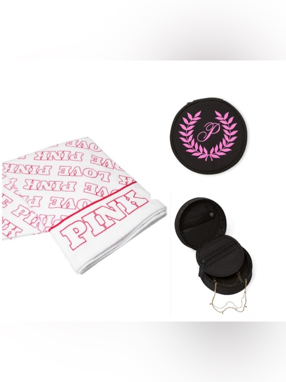 PINK Jewelry Travel Case and Towel